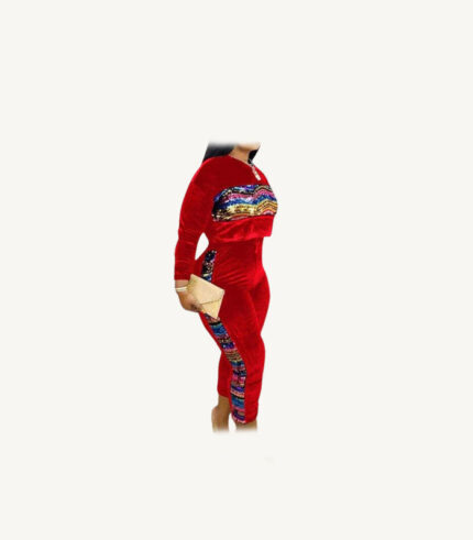 Blood Red Rhinestone Sweatsuit