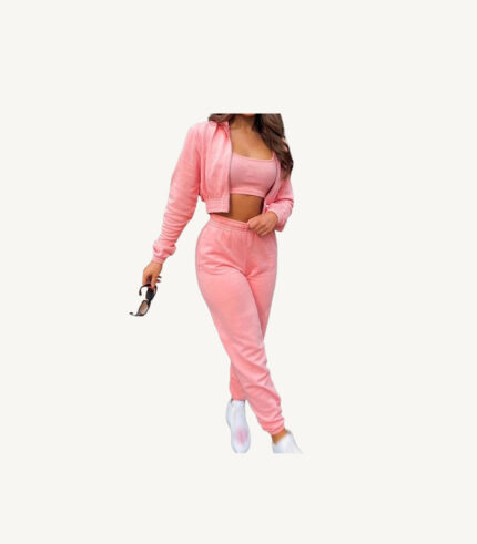 Petite Orchid Short Velour Tracksuit Zipup