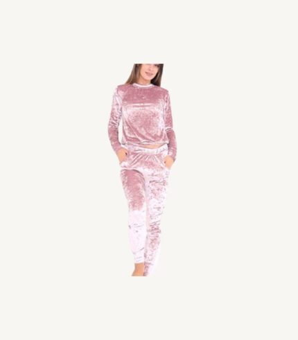 Pink Flare Velour Tracksuit