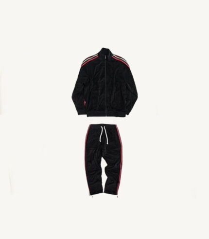 Black Hip Hop Velour Tracksuit